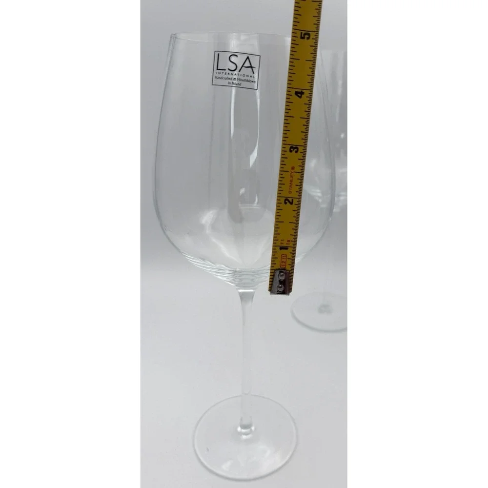2 LSA International Red Wine Glasses Large Poland Handcrafted Mouth Blown 29 oz